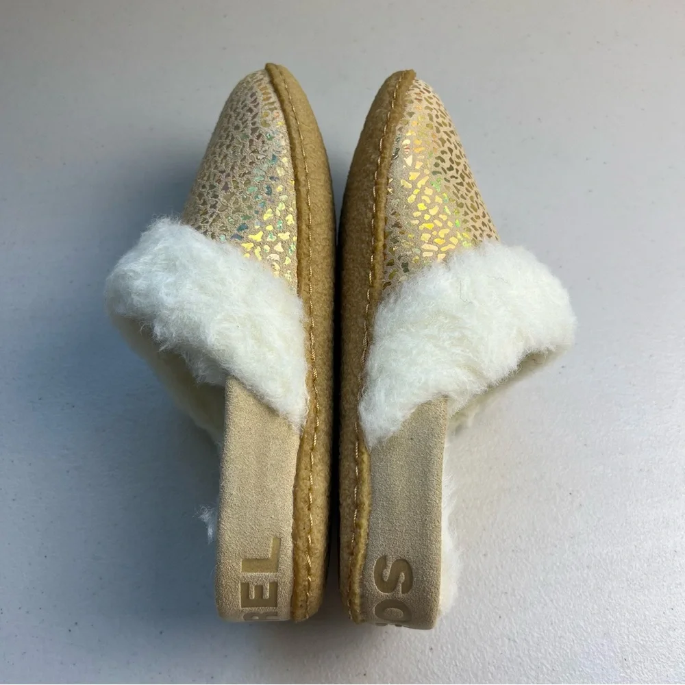 Sorel NEW Nakiska Slide II Ceramic Gum Tan Slippers Girls Youth Size 2, 3, 4, 5